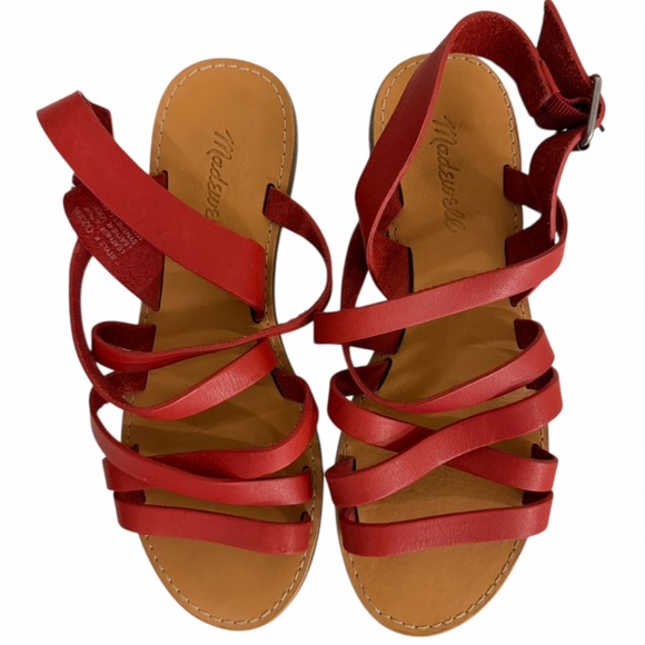 MADEWELL The Boardwalk Multi Strap Sandals Red Size 7